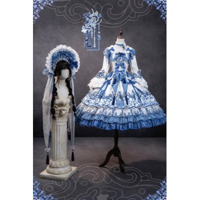 Bramble Rose Butterfly And Blue And White Porcelain One Piece(Reservation/Full Payment Without Shipping)